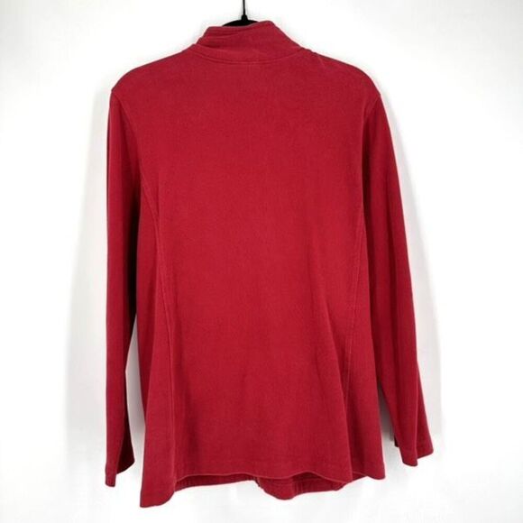 Eileen Fisher Womens Mock Neck Stretch Long Sleeve Zip Up Jacket Red Size Medium - Picture 2 of 8